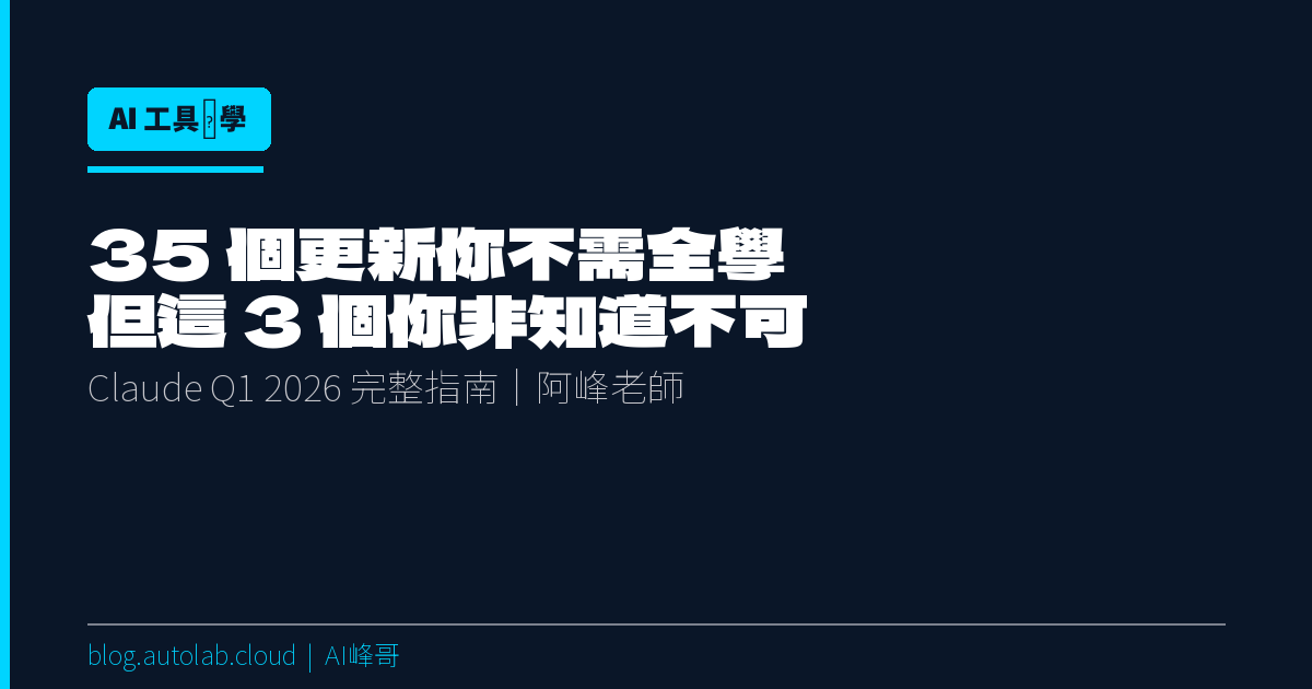 35 個更新你不需要全學，但這 3 個你非知道不可｜Claude Q1 2026 完整指南
